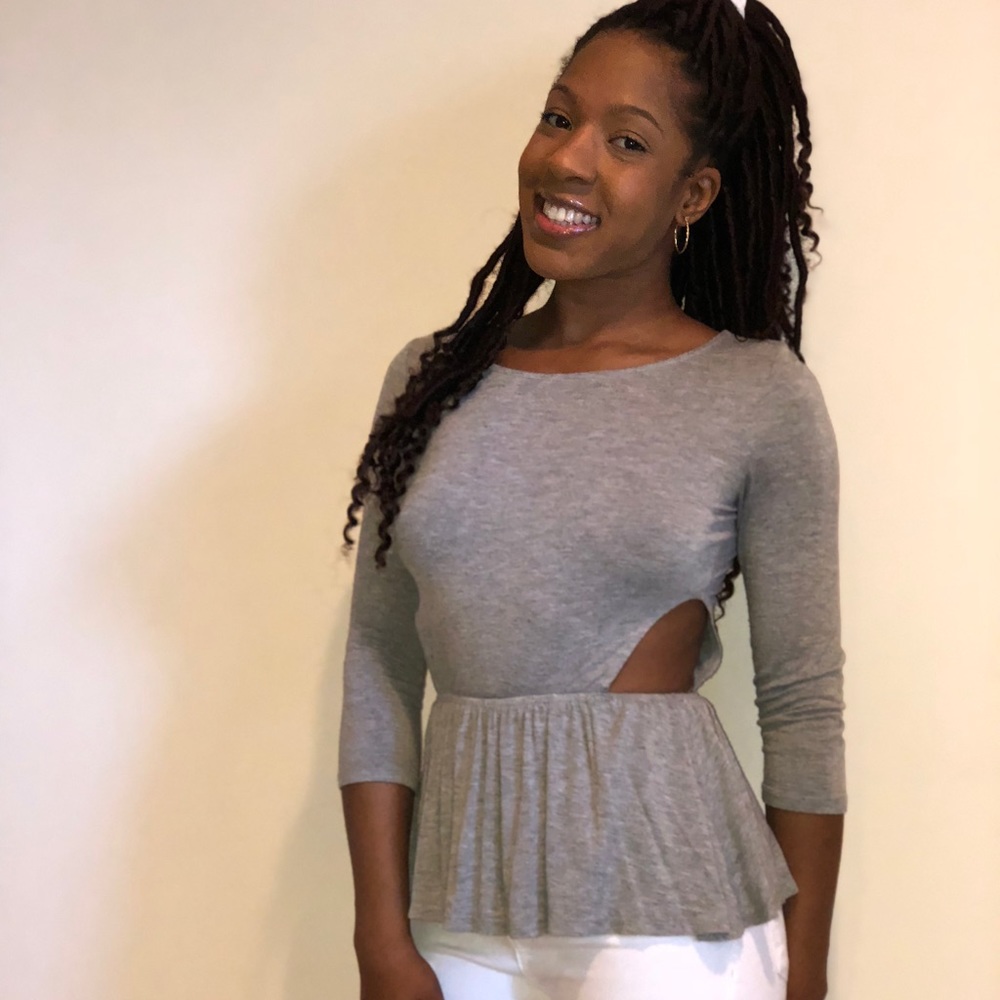 Grey Cut-Out Top